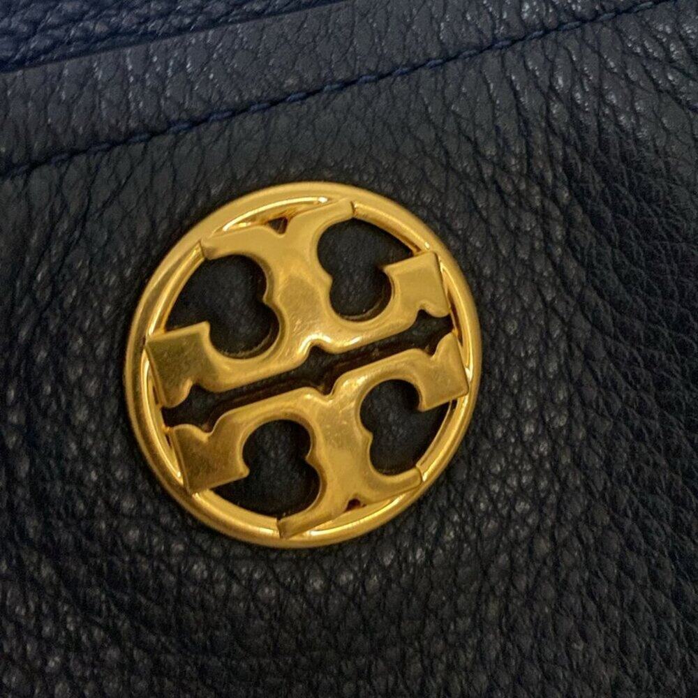 TORY BURCH CHELSEA SLOUCHY BLUE LEATHER TOTE - Picture 7 of 12